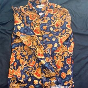 ZARA long sleeve bird/flower print shirt